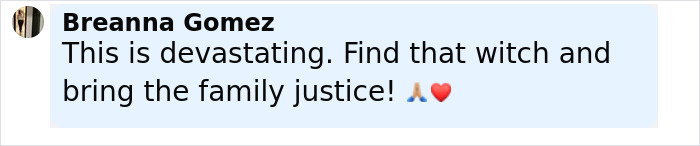 Comment from Breanna Gomez expressing devastation and demanding justice for 7-Eleven worker passing after manager incident.