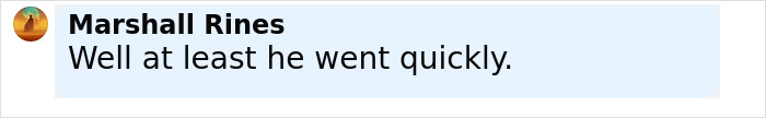Comment by Marshall Rines expressing sympathy about a man sucked into a plane engine incident.