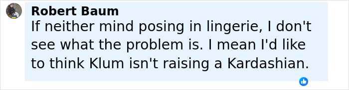 Comment discussing Heidi Klum breaking silence on controversial lingerie photoshoots with her daughter Leni. - 20