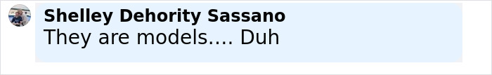 Comment by Shelley Dehority Sassano stating they are models in a social media discussion about Heidi Klum lingerie photoshoots with daughter Leni. - 15
