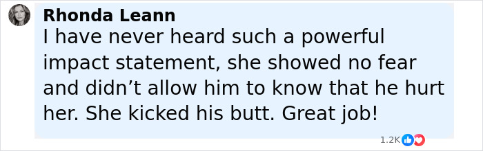 Comment praising Idaho massacre victim Kaylee Goncalves' sister for her powerful takedown of Bryan Kohberger at trial. - 6