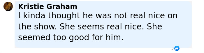 Comment from Kristie Graham discussing perceived kindness of Denise Richards and her estranged husband in a social media post. Comment from Kristie Graham discussing perceived kindness of Denise Richards and her estranged husband in a social media post.