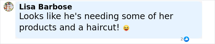 Comment by Lisa Barbose mentioning Hailey Bieber&rsquo;s dad needing her products and a haircut amid family rift and Rhode sale.