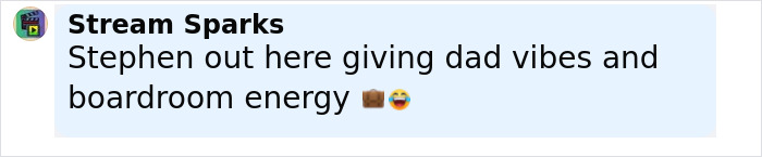 Comment about Stephen giving dad vibes and boardroom energy, related to Hailey Bieber&rsquo;s dad Stephen and $1B Rhode sale family rift.