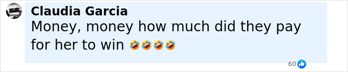 Facebook comment criticising a Nepo Baby winning Miss Universe Cuba, expressing frustration about the contest.