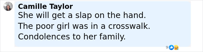 Comment expressing condolences to the family of babysitter fatally hit by wife of Lufthansa CEO.