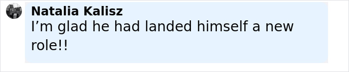 Comment by Natalia Kalisz expressing happiness about someone landing a new role, related to Johnny Depp's dark childhood story.