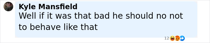 Comment by Kyle Mansfield expressing opinion about behavior related to Johnny Depp's dark childhood with violent mom.