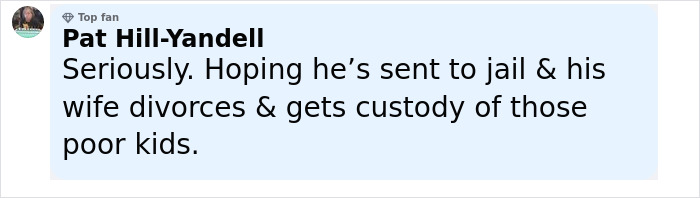 Comment from Pat Hill-Yandell expressing hope for jail time and custody changes for intoxicated dad involved in kids rescue. - 23
