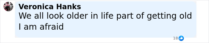 Comment on social media by Veronica Hanks about aging, related to Ulrika Jonsson shutting down trolls over her over-tanned face.