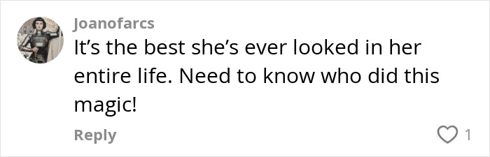 Comment praising Lindsay Lohan's fresh-faced glow, highlighting the 10 years younger look amid plastic surgery discussion.