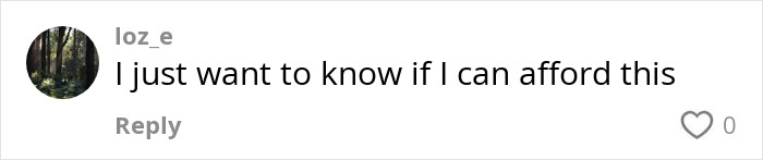 Comment on social media by user loz_e asking if they can afford something, related to 10 Years Younger and plastic surgery.