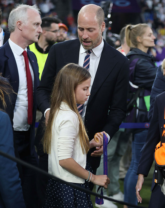 Princess Charlotte reacting at the stadium during England’s dramatic shootout win against Spain event. Princess Charlotte reacting at the stadium during England’s dramatic shootout win against Spain event.