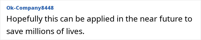 Comment from Ok-Company8448 expressing hope that gene editing cure for Down Syndrome will save millions of lives soon.