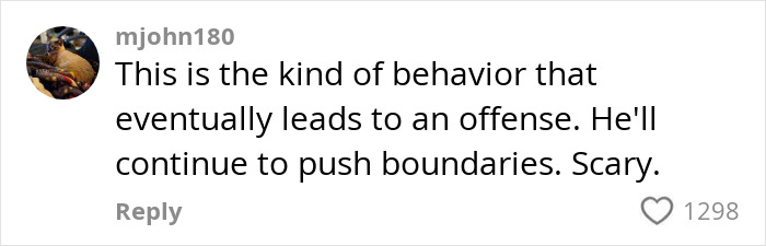 Comment on social media post discussing viral serial pervert arrested again after public offense, warning about pushing boundaries. Comment on social media post discussing viral serial pervert arrested again after public offense, warning about pushing boundaries.