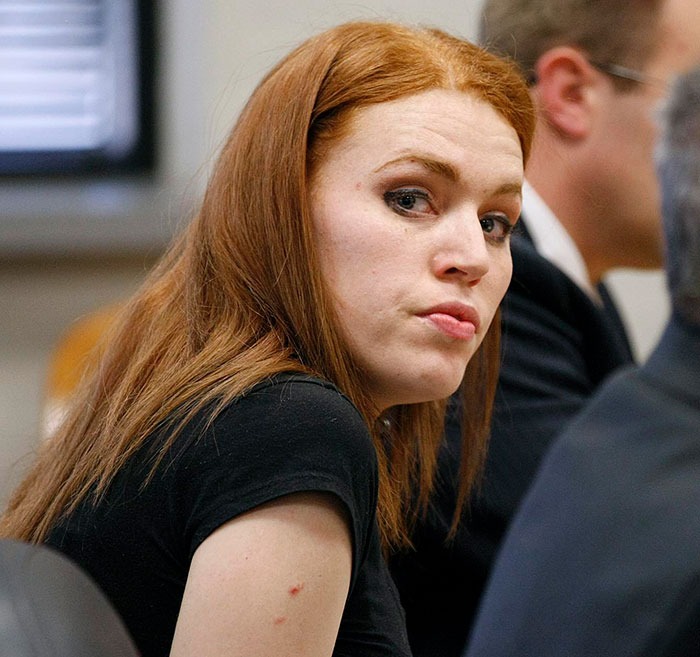 Shannon Price sitting in a courtroom, looking serious during a lie detector test about Gary Coleman's death case. Shannon Price sitting in a courtroom, looking serious during a lie detector test about Gary Coleman's death case.
