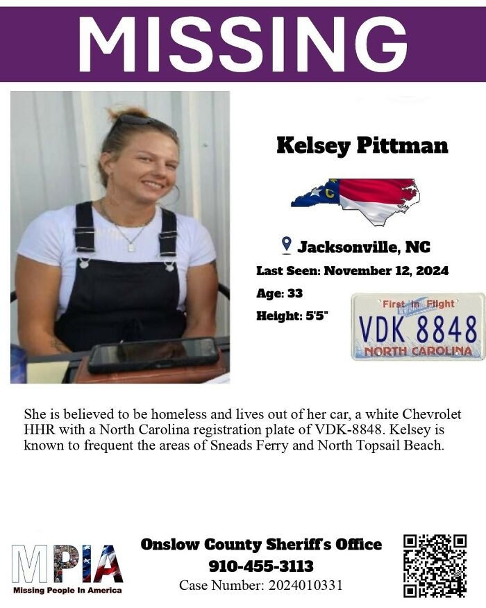 Woman who mysteriously vanished shown smiling, with North Carolina car plate and missing details from Jacksonville, NC. - 4