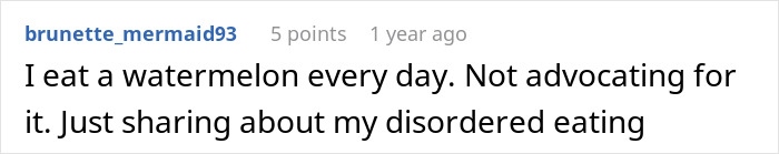 User comment about eating watermelon daily, sharing personal experience related to side effects of eating watermelon. - 26