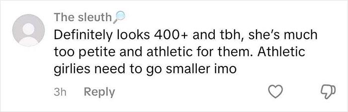 Comment on social media discussing Simone Biles sparking plastic surgery and retirement rumors with new look.