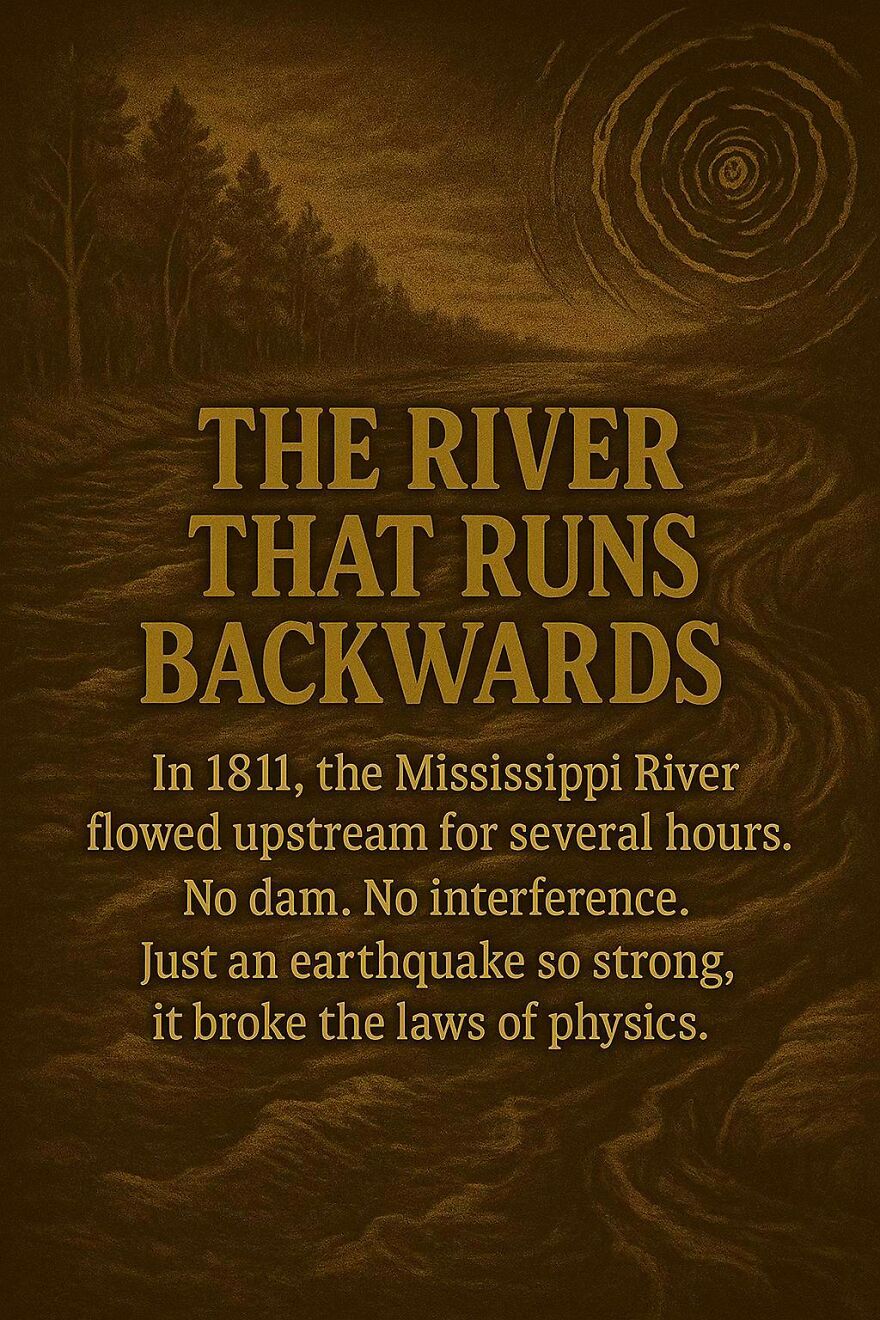 The river that runs backwards in 1811 Mississippi, an unexplained natural event challenging physics questions.