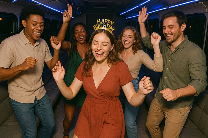 A group of friends joyfully celebrating a birthday indoors, highlighting seemingly innocent things that can be deadly risks.