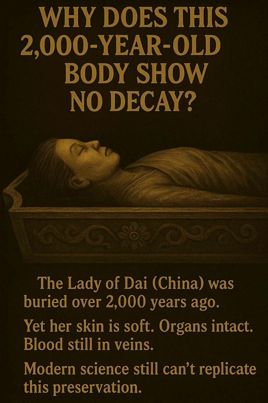 Ancient preserved body of the Lady of Dai with intact skin and organs, a mystery scientists and philosophers still explore.