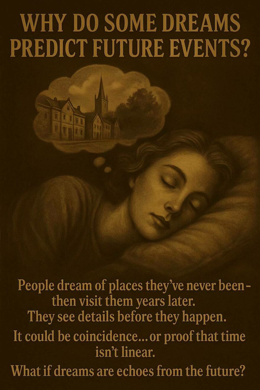 Woman sleeping with a thought bubble showing a church, exploring questions scientists and philosophers still can't answer about dreams.
