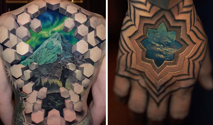 37 Surreal Tattoos That Turn Skin Into Optical Illusions (New Pics)