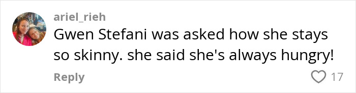 Comment on social media thread about the Y2K skinny diet trend with millennials criticizing Gen Z's eating habits.