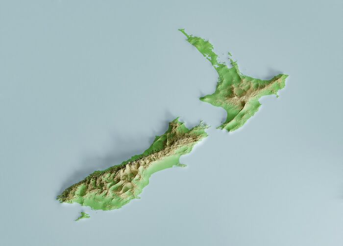 3D topographic map of a country highlighting unique features for bizarre facts about countries from people worldwide