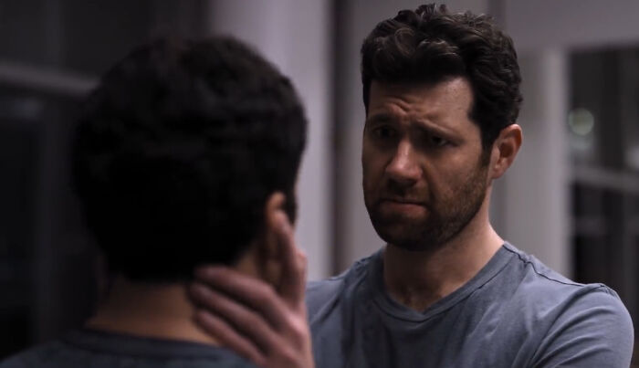 Two male characters in a tense moment, capturing emotions from shows with characters that are very hard to love. - 27