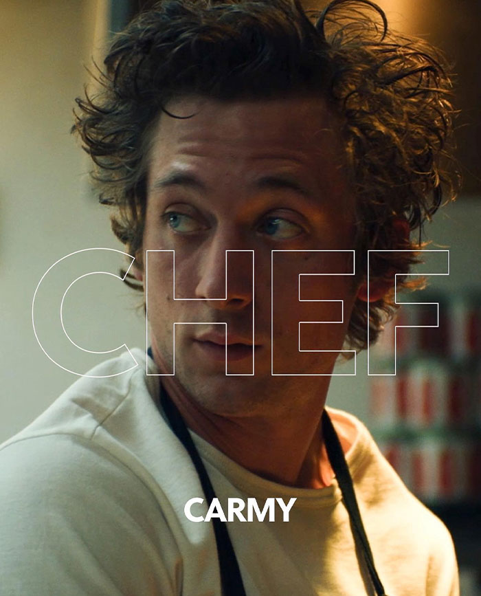 Carmen with tousled hair wearing a white shirt and apron, representing rare boy names for stand-out babies.