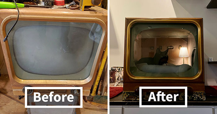 This Guy Makes Retro-Inspired Cat Beds Recycling Old Electronics