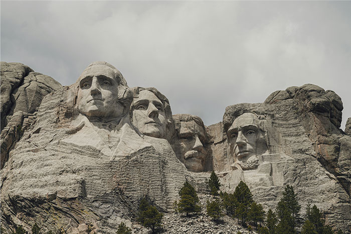 Mount Rushmore showing famous US presidents, a symbol often noted in things non-Americans find weird about the US. - 2
