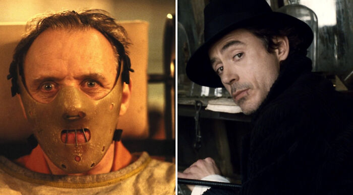 Close-up of two men in a tense face-off, one wearing a mask and the other in a black hat, imagining who would win in a fight