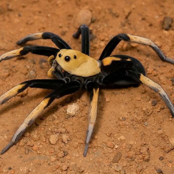 Close-up of a colorful spider on soil showcasing the wonderful world of amazing and cool posts about nature.