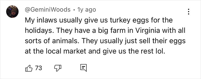 Social media post sharing experience with turkey eggs from a Virginia farm during the holidays. - 17