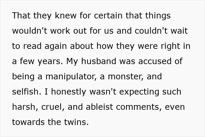 Text excerpt discussing a wife&rsquo;s struggle with her husband&rsquo;s decision to move in his disabled siblings, raising marriage doubts.