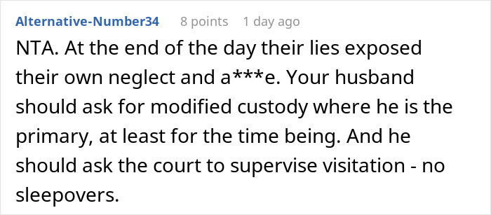 Comment on co-parenting dispute leading to CPS involvement and custody modification discussions.