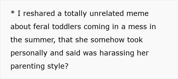 Text on a white background describing a co-parenting misunderstanding involving parenting style that escalated, drawing CPS involvement.