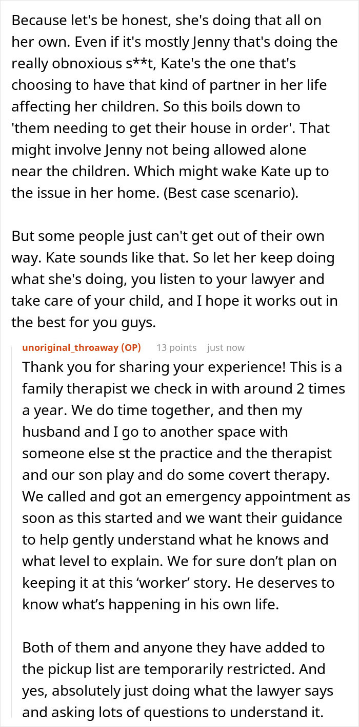 Discussion on misunderstanding between co-parents escalating and child protective services involvement concerns.