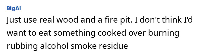 Comment about using real wood and a fire pit to avoid harmful smoke in s’mores-making accidents involving product injuries. Comment about using real wood and a fire pit to avoid harmful smoke in s’mores-making accidents involving product injuries.