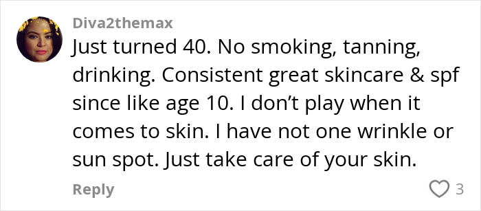 Comment from a user emphasizing skincare and sun protection to avoid wrinkles, related to women who get facelifts at 28. Comment from a user emphasizing skincare and sun protection to avoid wrinkles, related to women who get facelifts at 28.