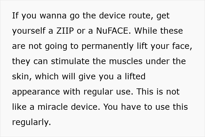 Text about non-permanent face-lifting devices that stimulate muscles for a lifted appearance with regular use. Text about non-permanent face-lifting devices that stimulate muscles for a lifted appearance with regular use.