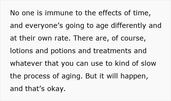 Text about the effects of aging and the acceptance of the natural aging process discussed in relation to women getting facelifts. Text about the effects of aging and the acceptance of the natural aging process discussed in relation to women getting facelifts.