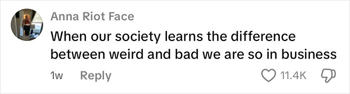 Comment by user Anna Riot Face discussing society's perception, with 11.4K likes, related to intersex woman with XY chromosome.