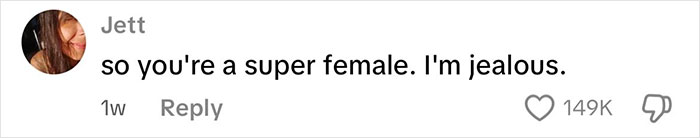 Social media comment from an intersex woman with XY chromosome expressing feelings about being a super female.