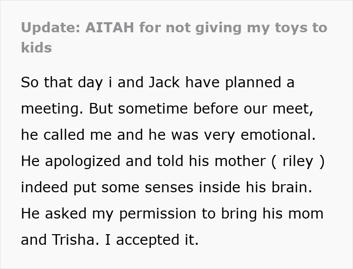 Woman deals with childhood trauma by collecting toys, sister-in-law wants toys for kids but gets denied and is upset - 20