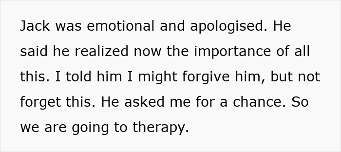 Text excerpt illustrating emotional apology and decision to attend therapy, related to childhood trauma healing and family conflict. - 26