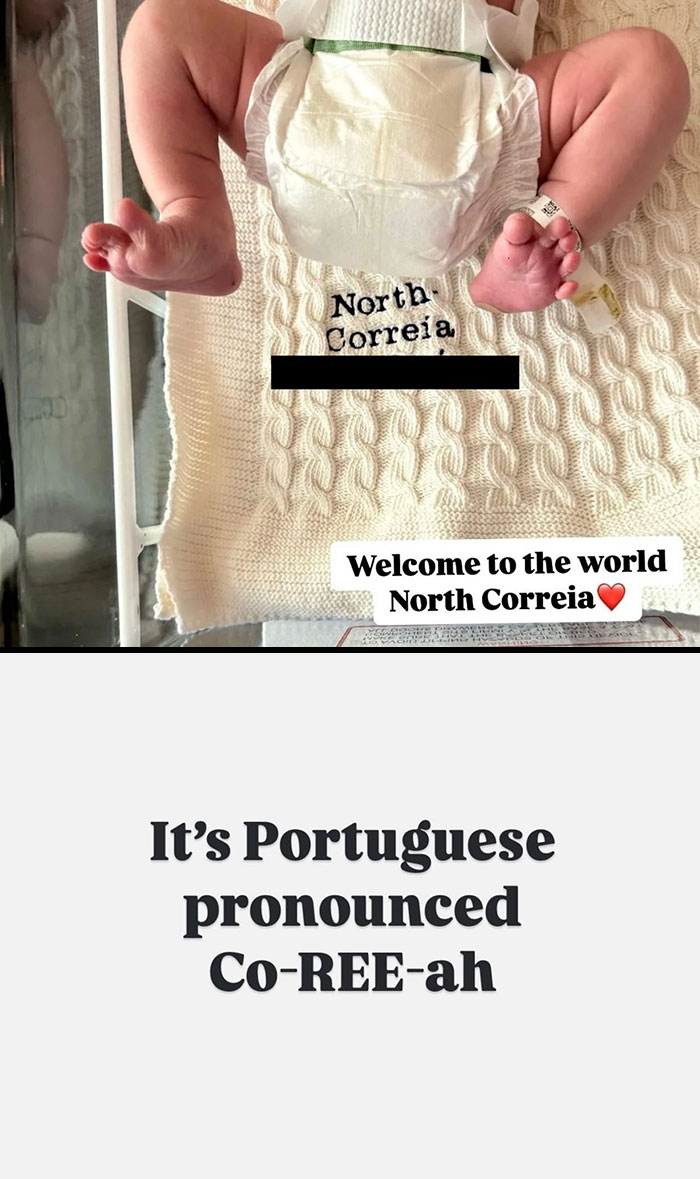 Newborn baby with a unique name tag emphasizing baby names that parents loved but others judged.